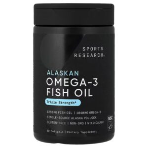 Sports Research, рыбий жир с омега-3, 90 капсул